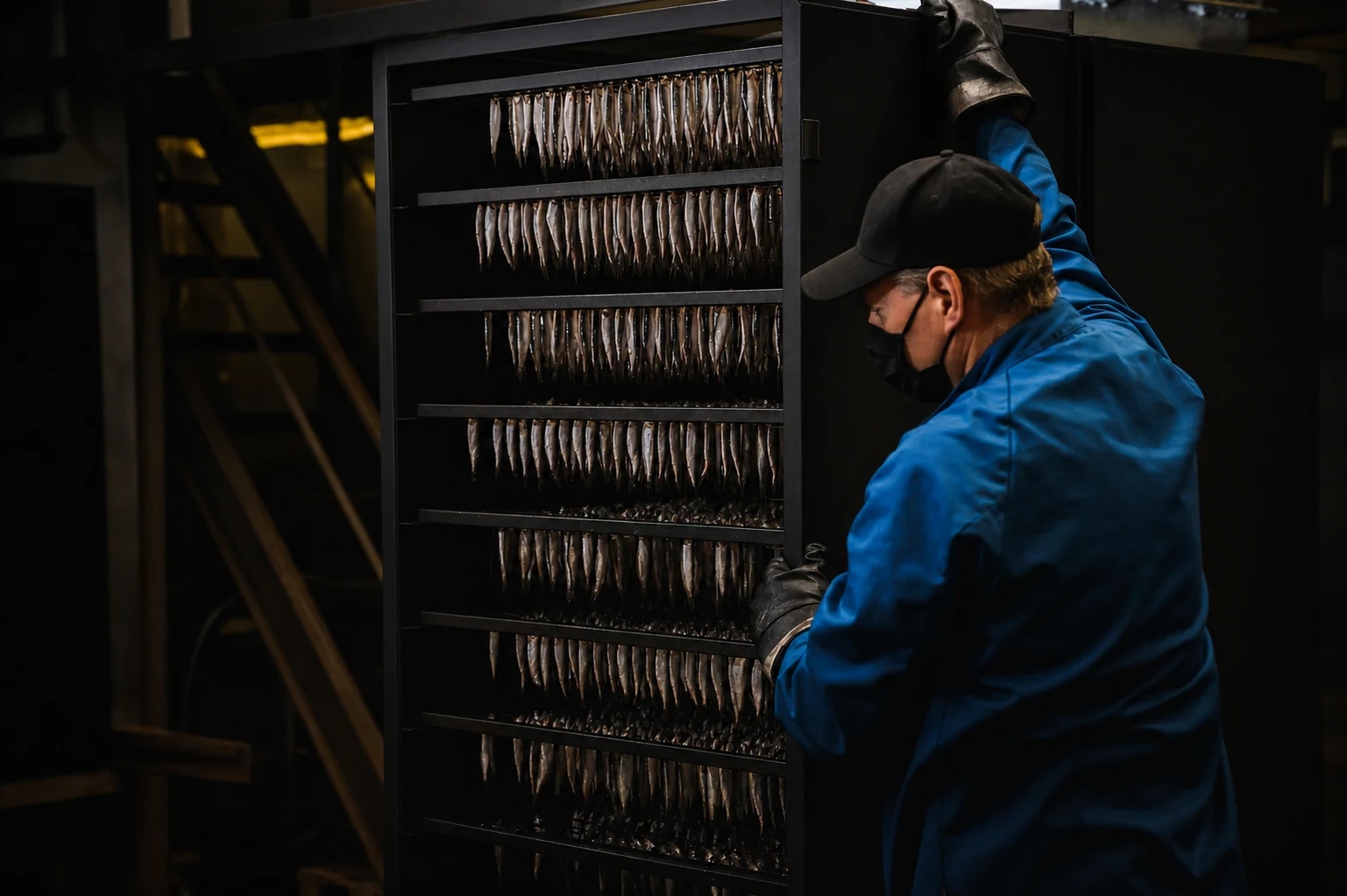 Controlled sprat smoking process in the SIA Unda production environment