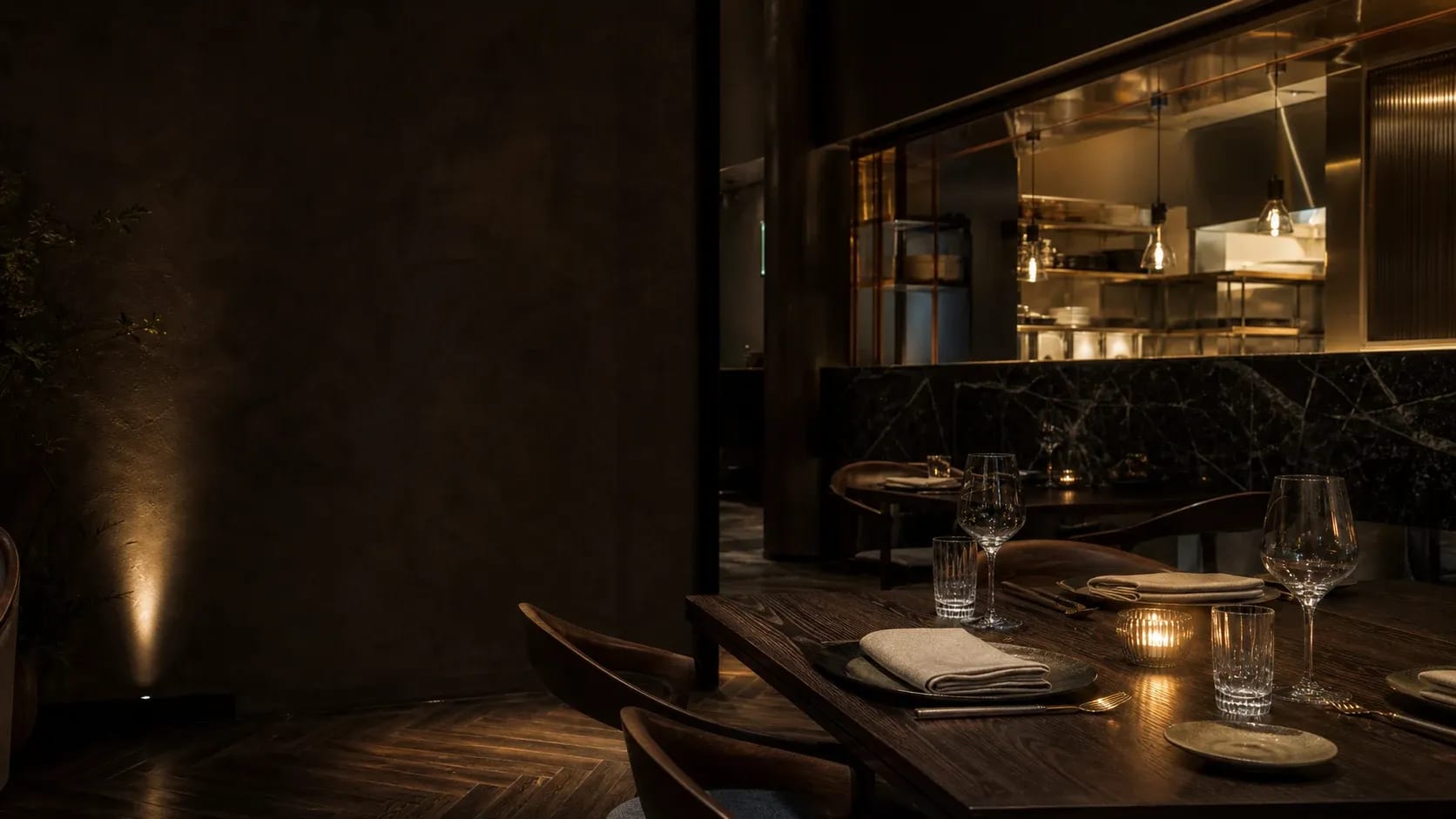 A carefully arranged table for an unhurried meal.