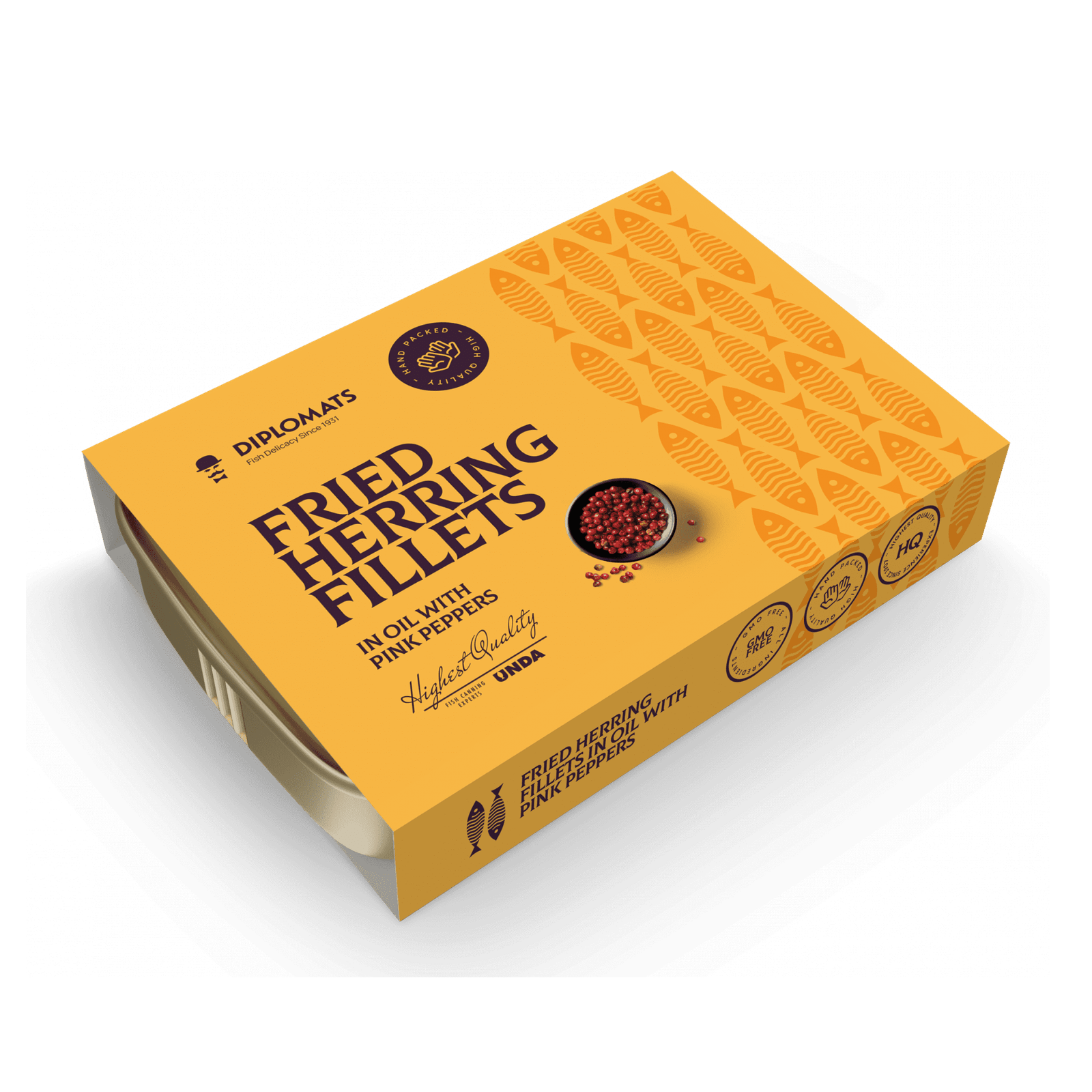 Fried Herring Fillets in Oil with Pink Peppers 140g