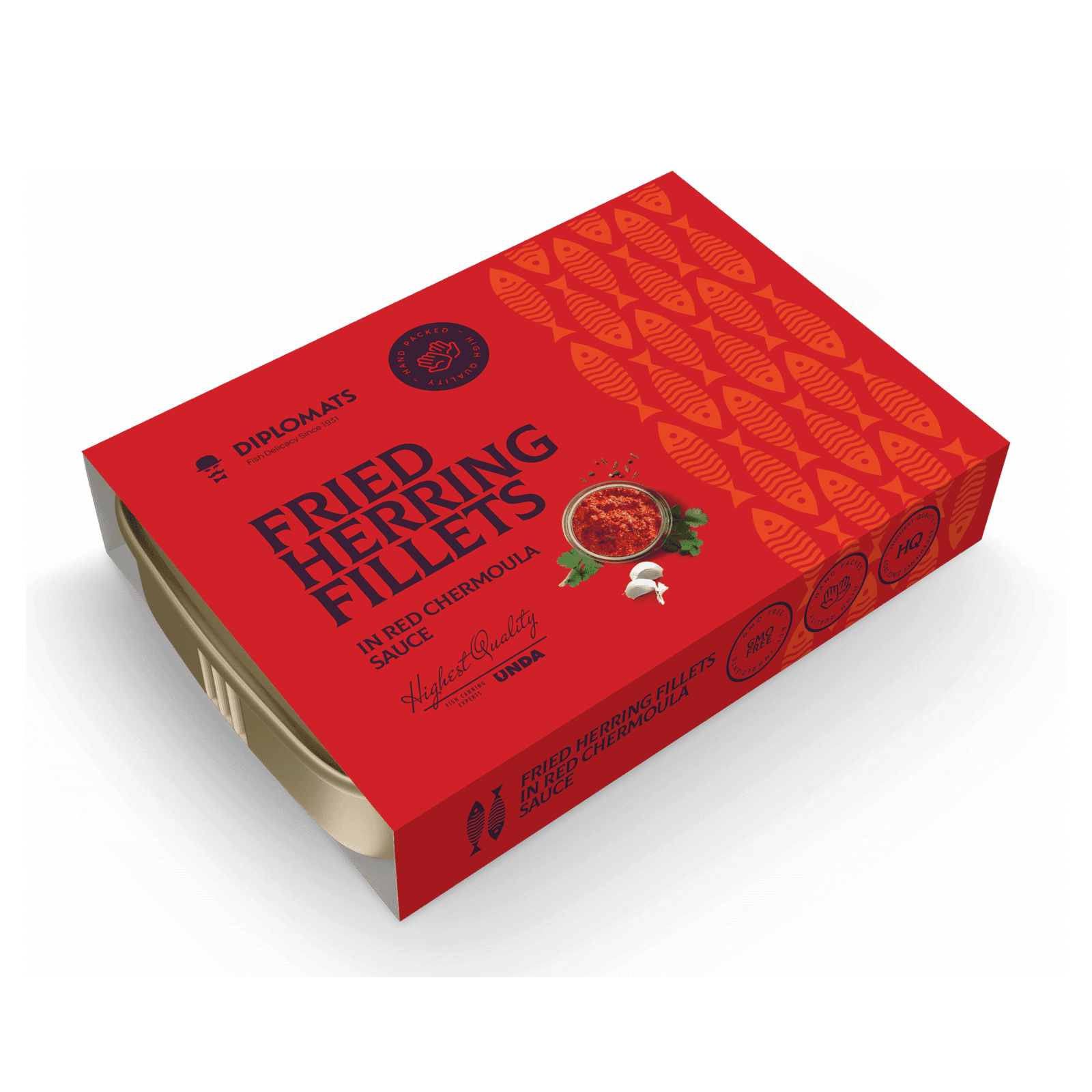 Fried Herring Fillets in Red Chermoula Sauce 140g