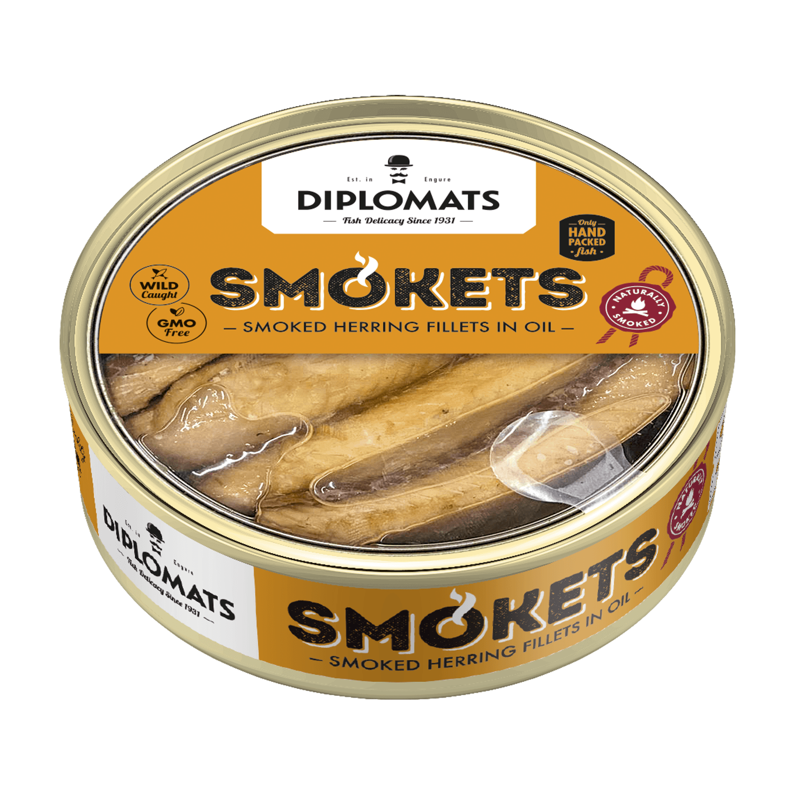 Smoked Herring Fillets “Smokets” 160g Transparent