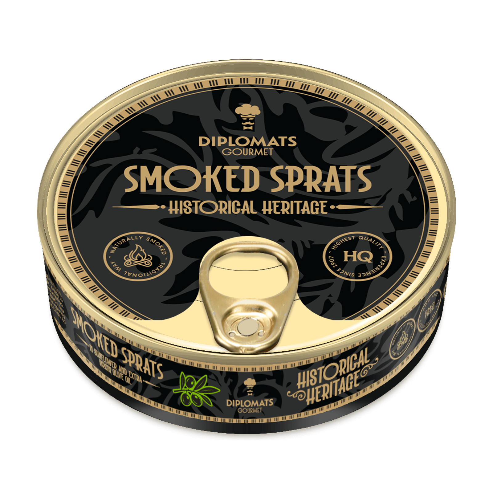 Smoked Sprats in Unrefined Sunflower and Extra Virgin Olive oil 160g