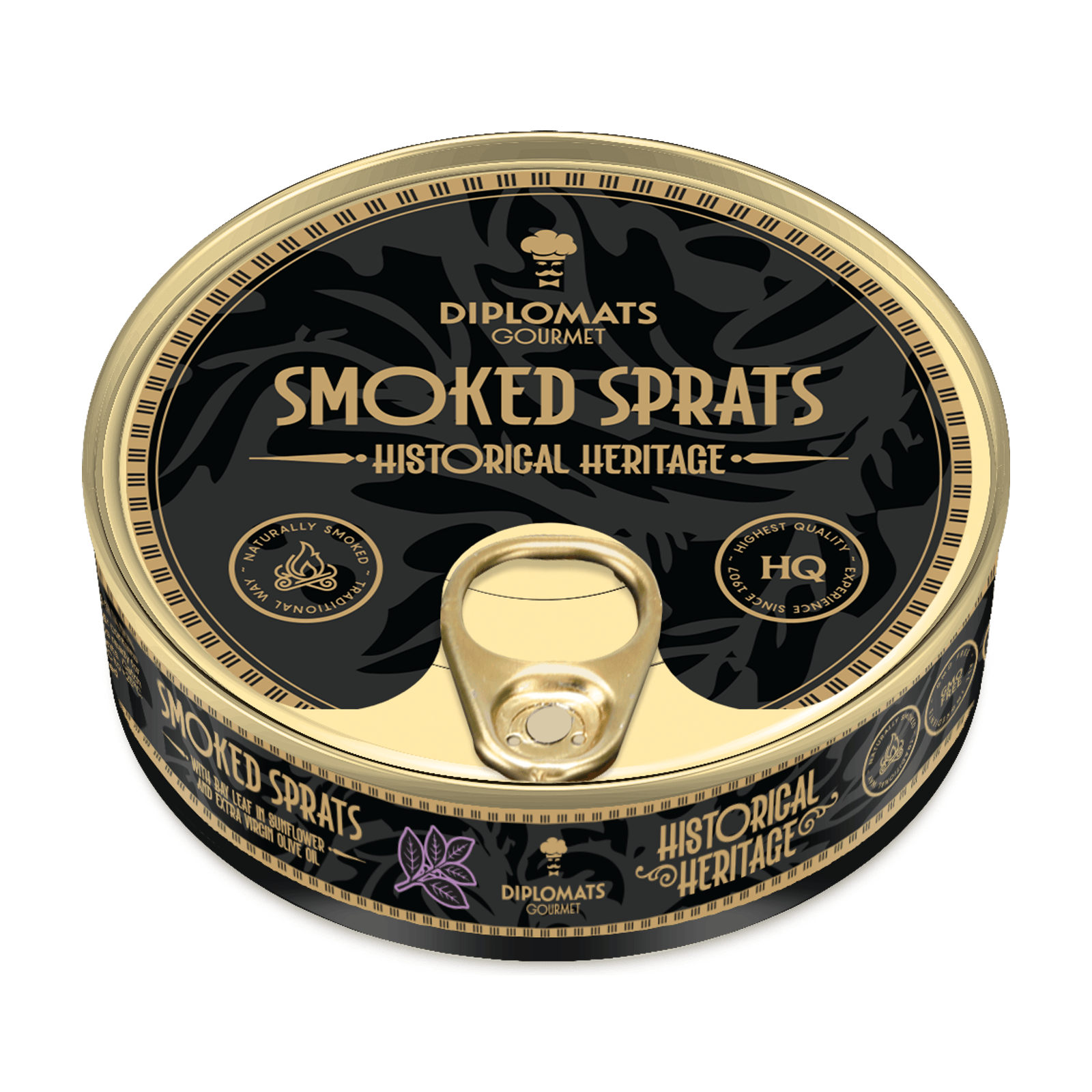 Smoked Sprats with Bay Leaf in Unrefined Sunflower and Extra Virgin Olive oil 160g