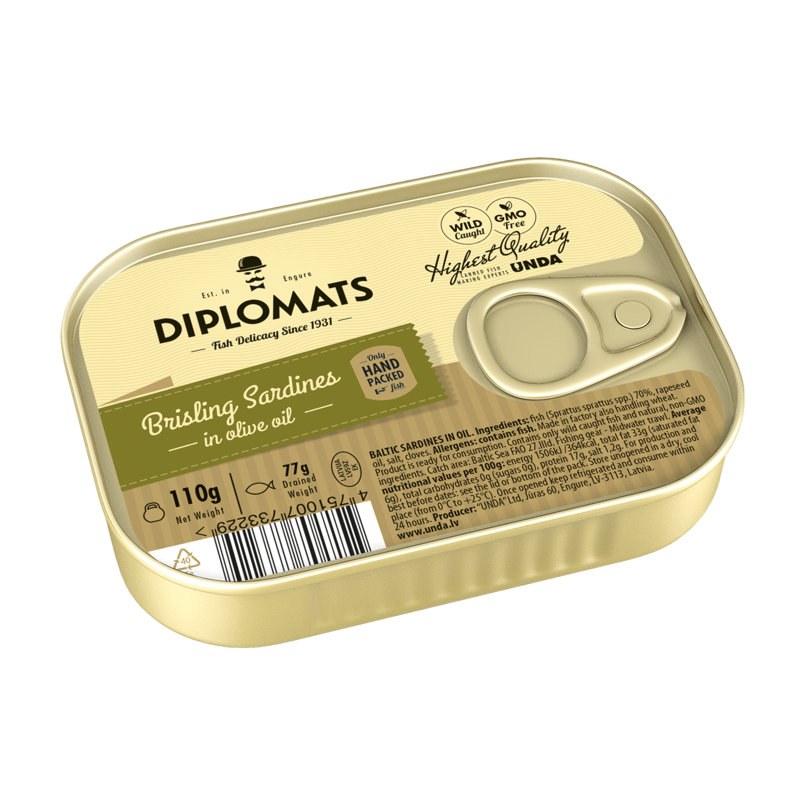 Brisling Sardines in Olive Oil 110g