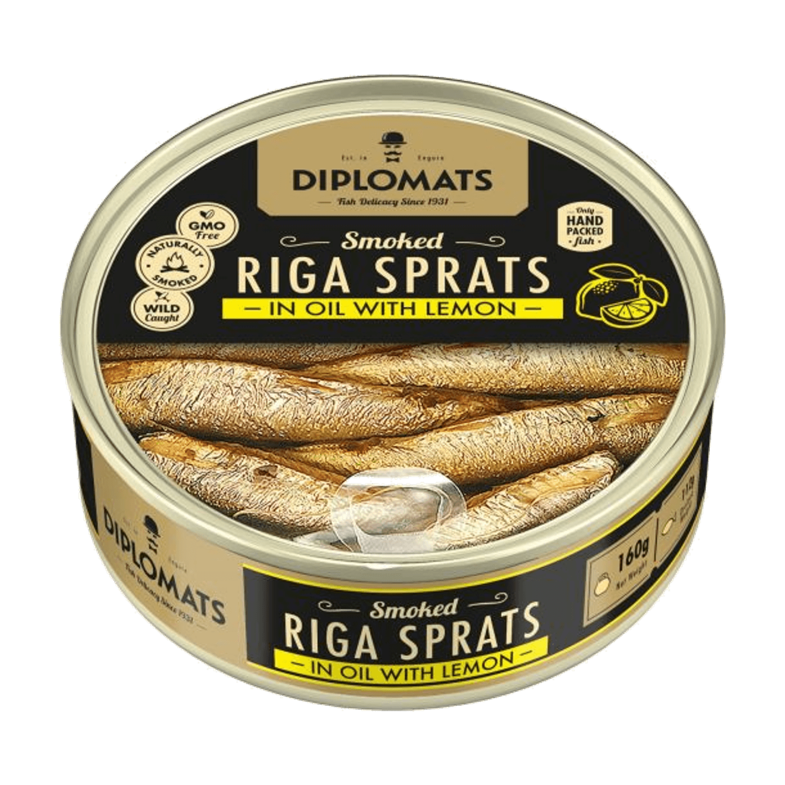 Smoked Sprats in Oil with Lemon 160g Transparent Lid