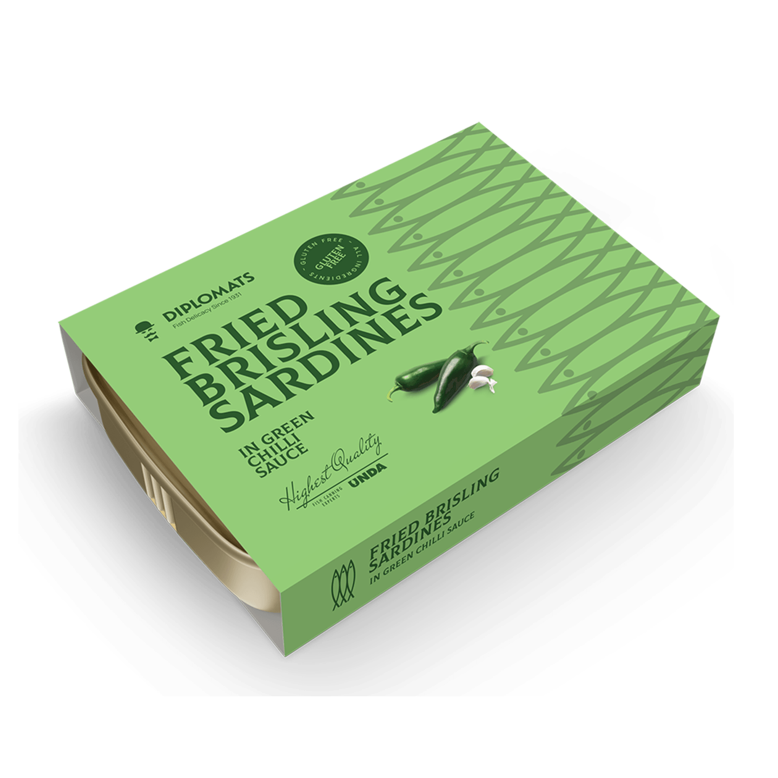 Fried Brisling Sardines in Green Chili Sauce 100g