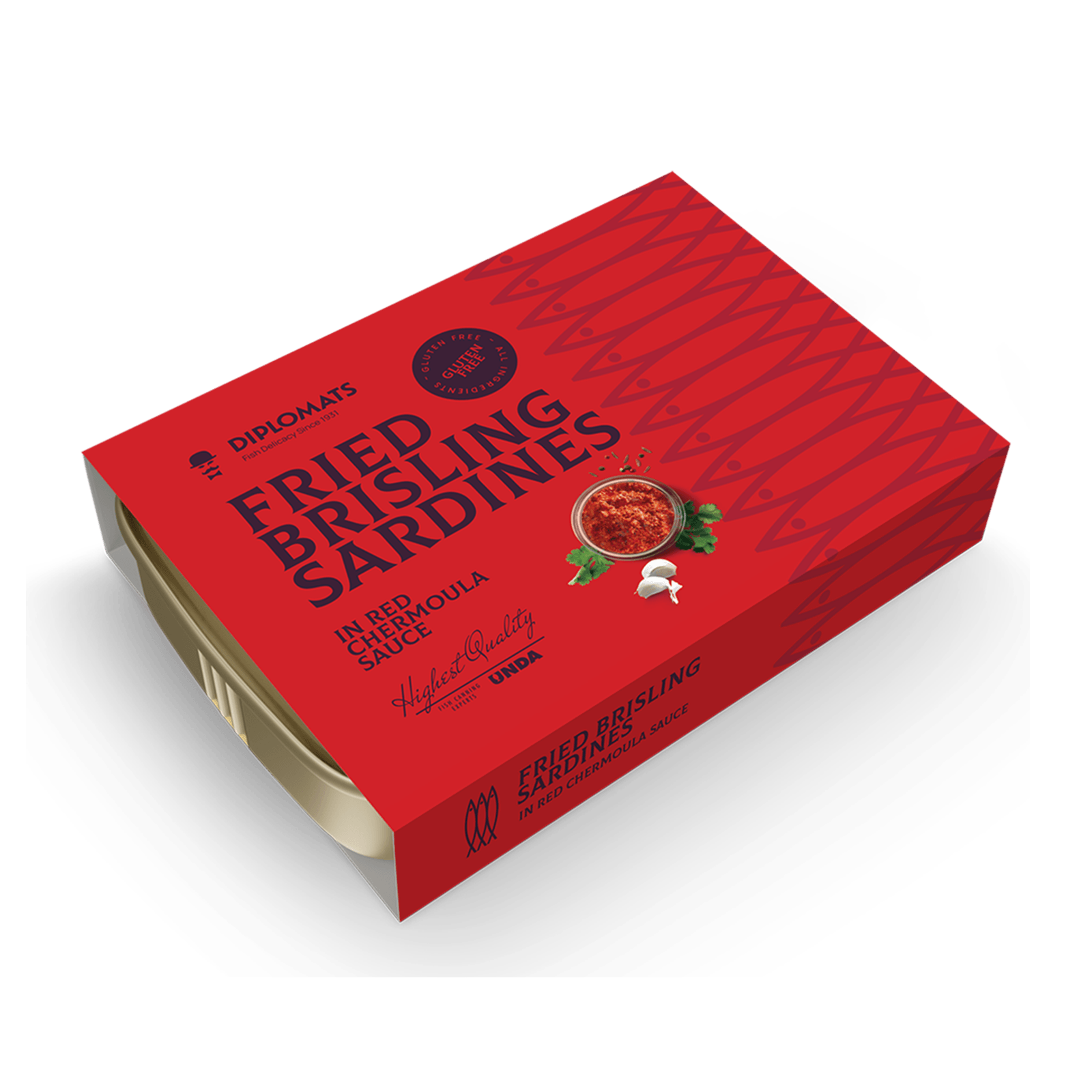 Fried Brisling Sardines in Red Chermoula Sauce 100g