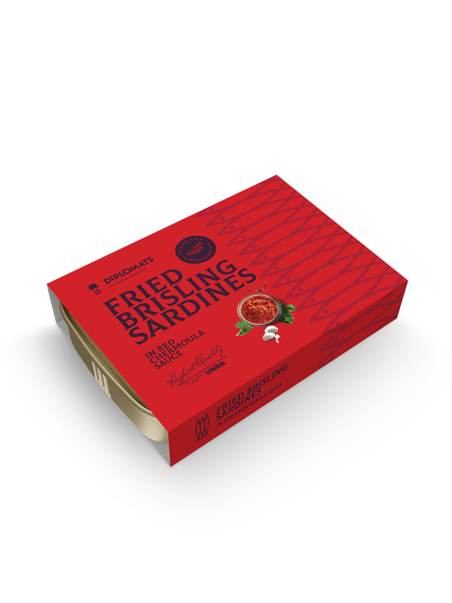 Fried Brisling Sardines in Red Chermoula Sauce 100g