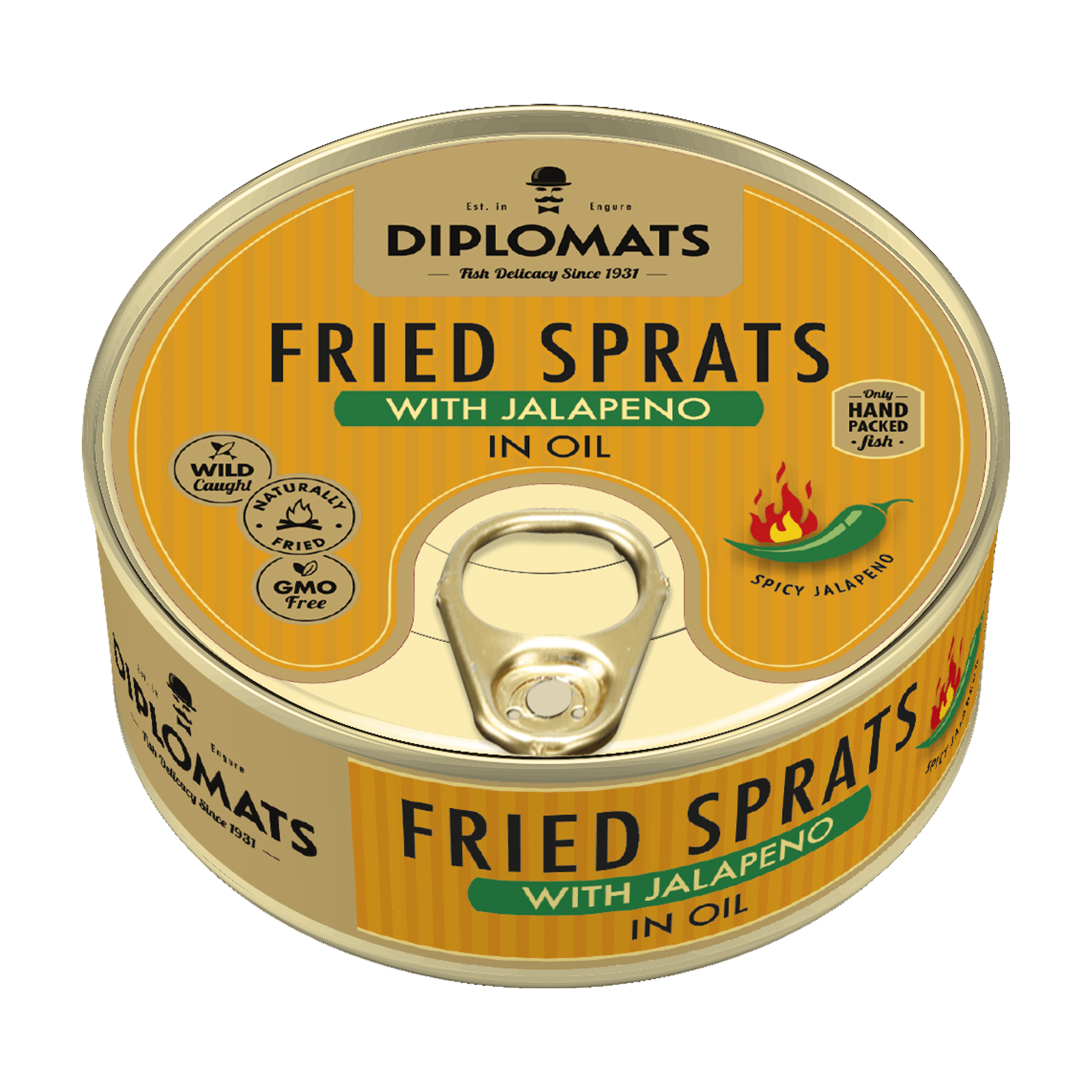 Fried Sprats in Oil with Jalapeño 240g Premium