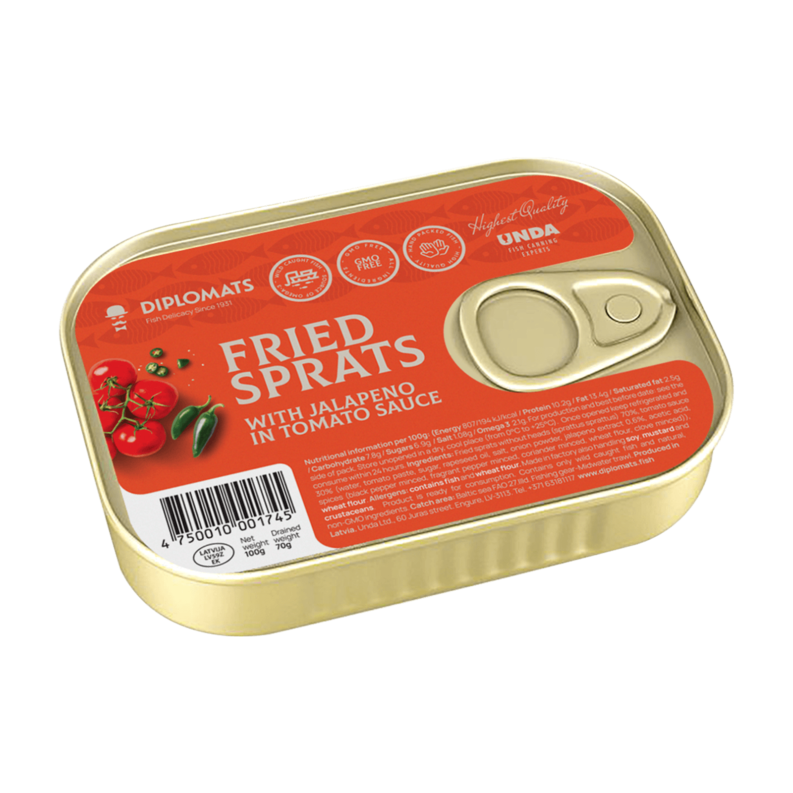 Fried Sprats in Tomato Sauce with Jalapeno 100g