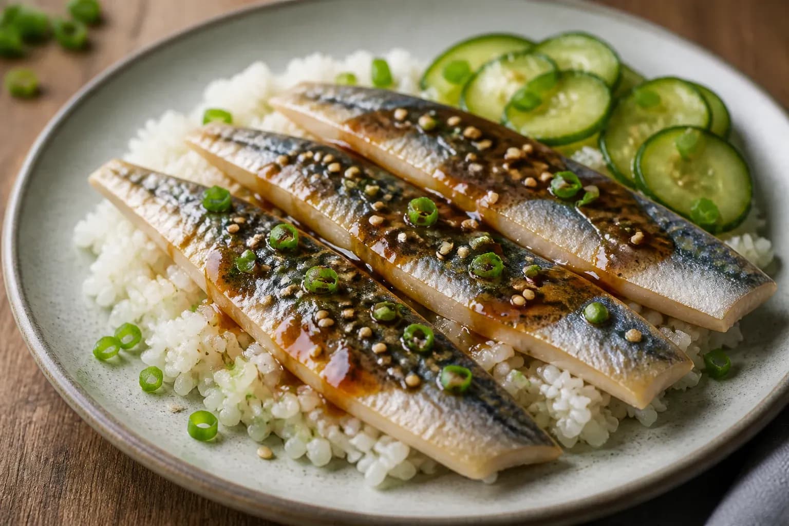 Teriyaki herring rice bowl.