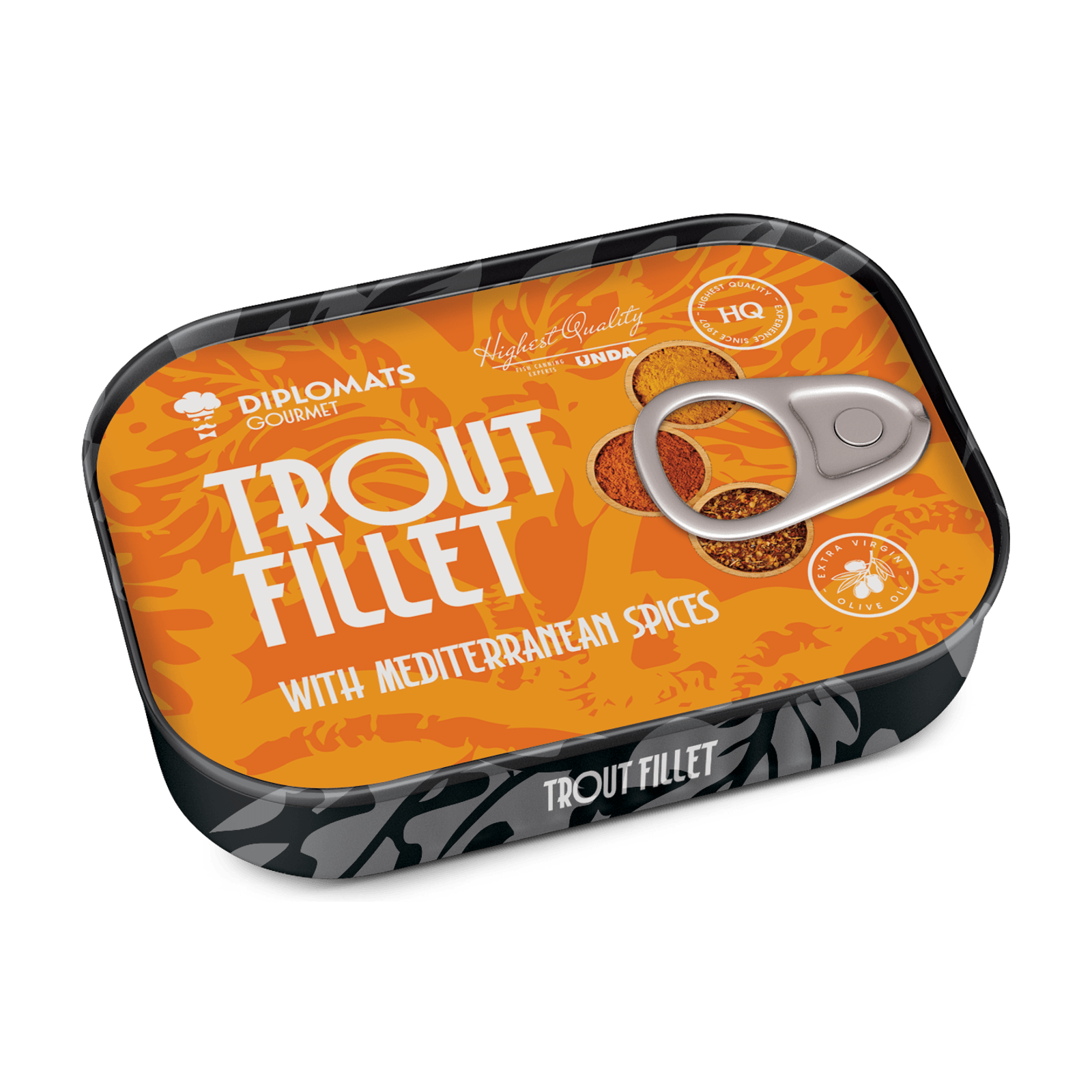 Trout Fillet in Extra Virgin Olive Oil with Mediterranean Spices 100g Diplomats Gourmet