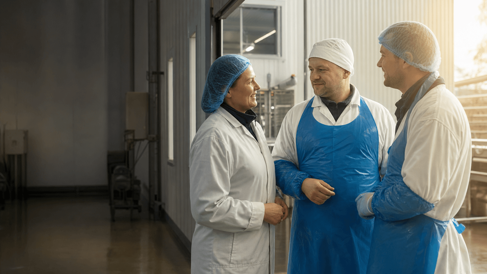 Colleagues working together at the SIA Unda production site in Engure