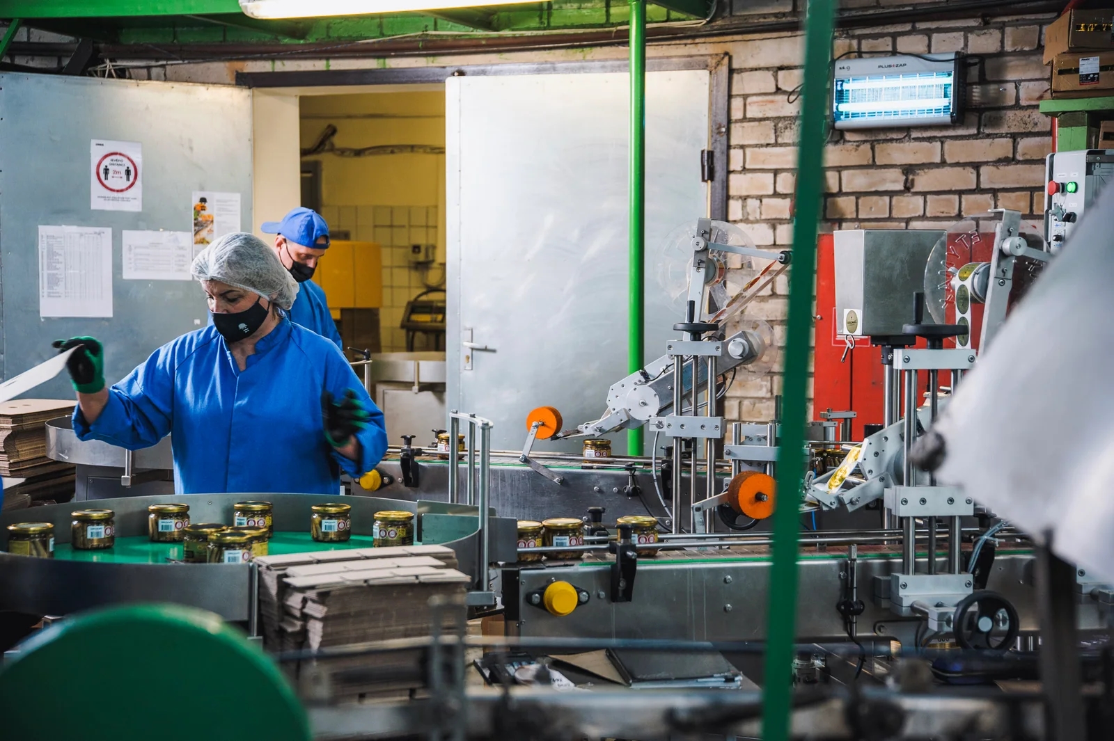 Diplomats products moving through the packing line in Engure