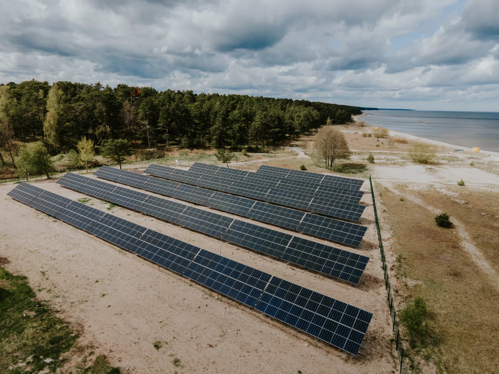 Diplomats solar panel installation beside the Engure coast
