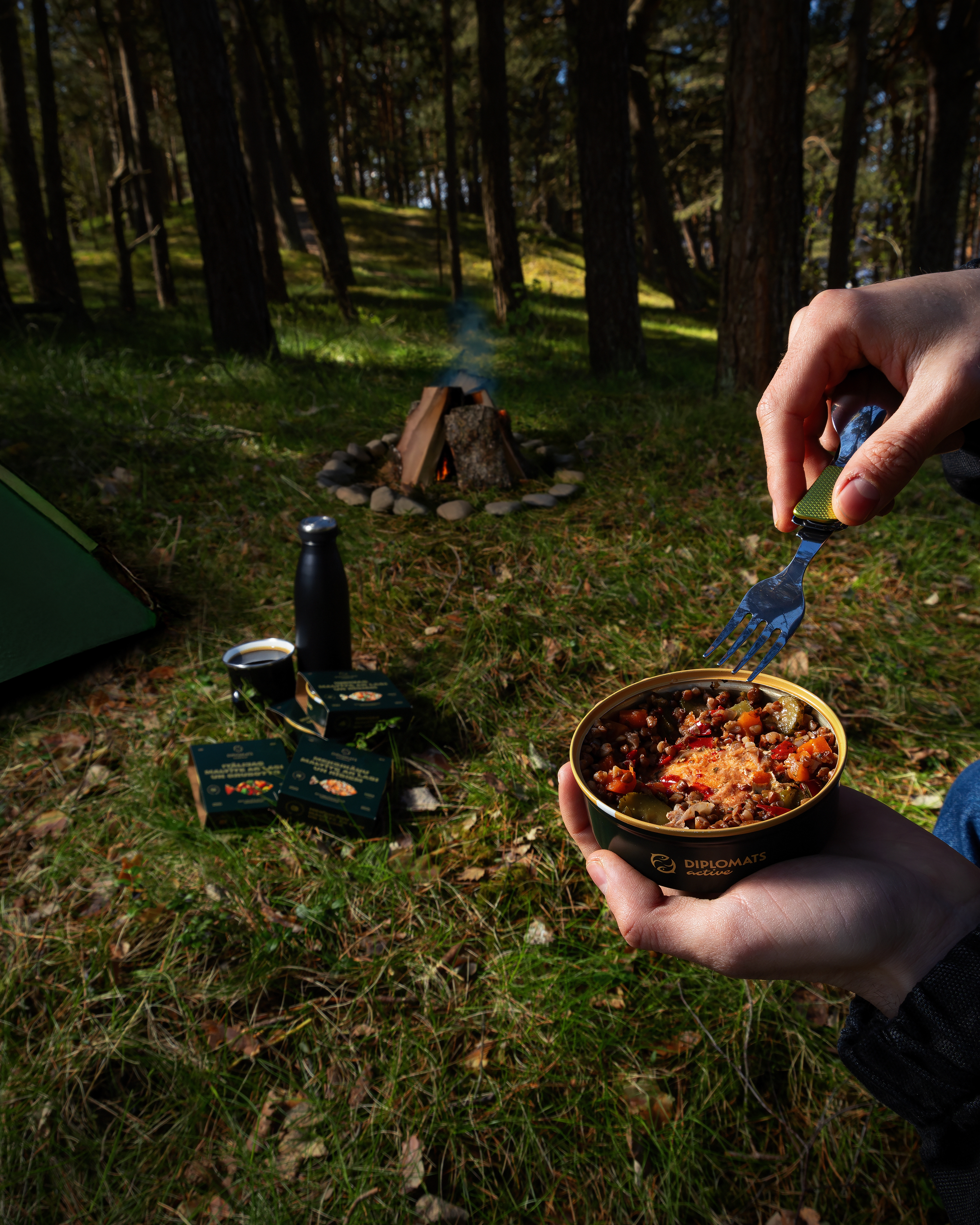 A practical Diplomats meal enjoyed during an active day outdoors