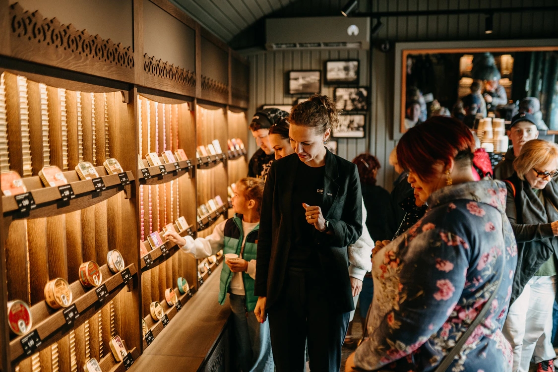 Customers browsing the real Diplomats store in Riga