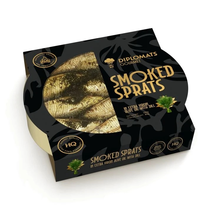Smoked Sprats in Extra Virgin Olive Oil with Dill 120g Diplomats Gourmet