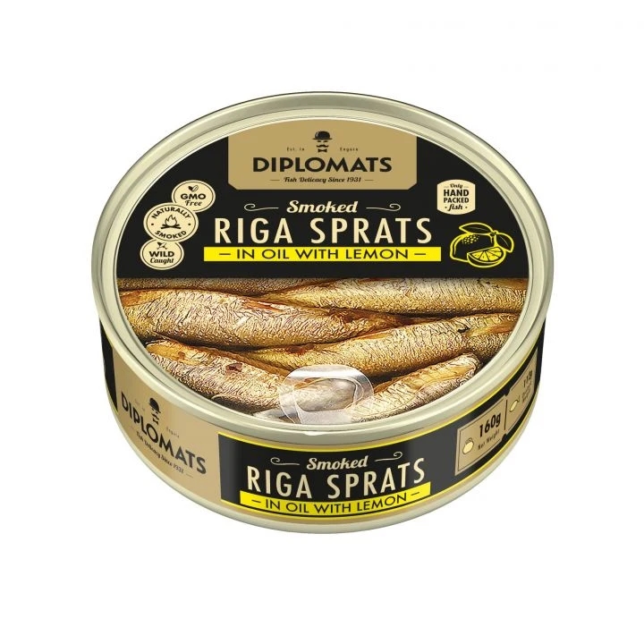 Smoked Sprats in Oil with Lemon 160g Transparent Lid