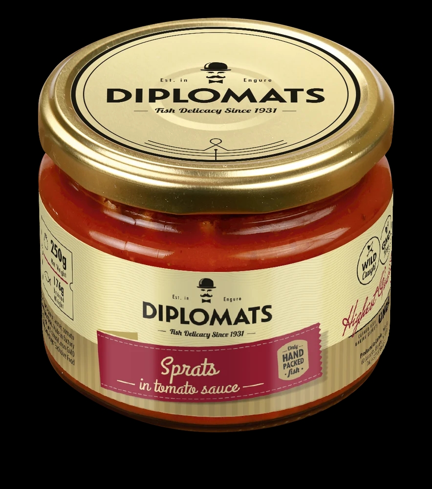 Smoked Sprats in Tomato Sauce 250g Glass Jar