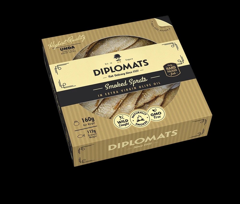Smoked Sprats in Oil 160g Transparent Lid in Box