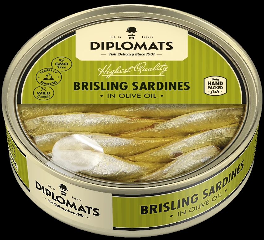 Brisling Sardines in Olive Oil 160g Transparent