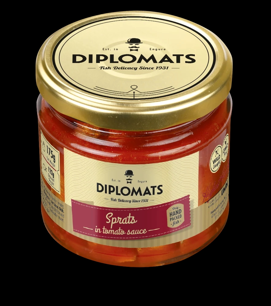 Smoked Sprats in Tomato Sauce 175g Glass Jar