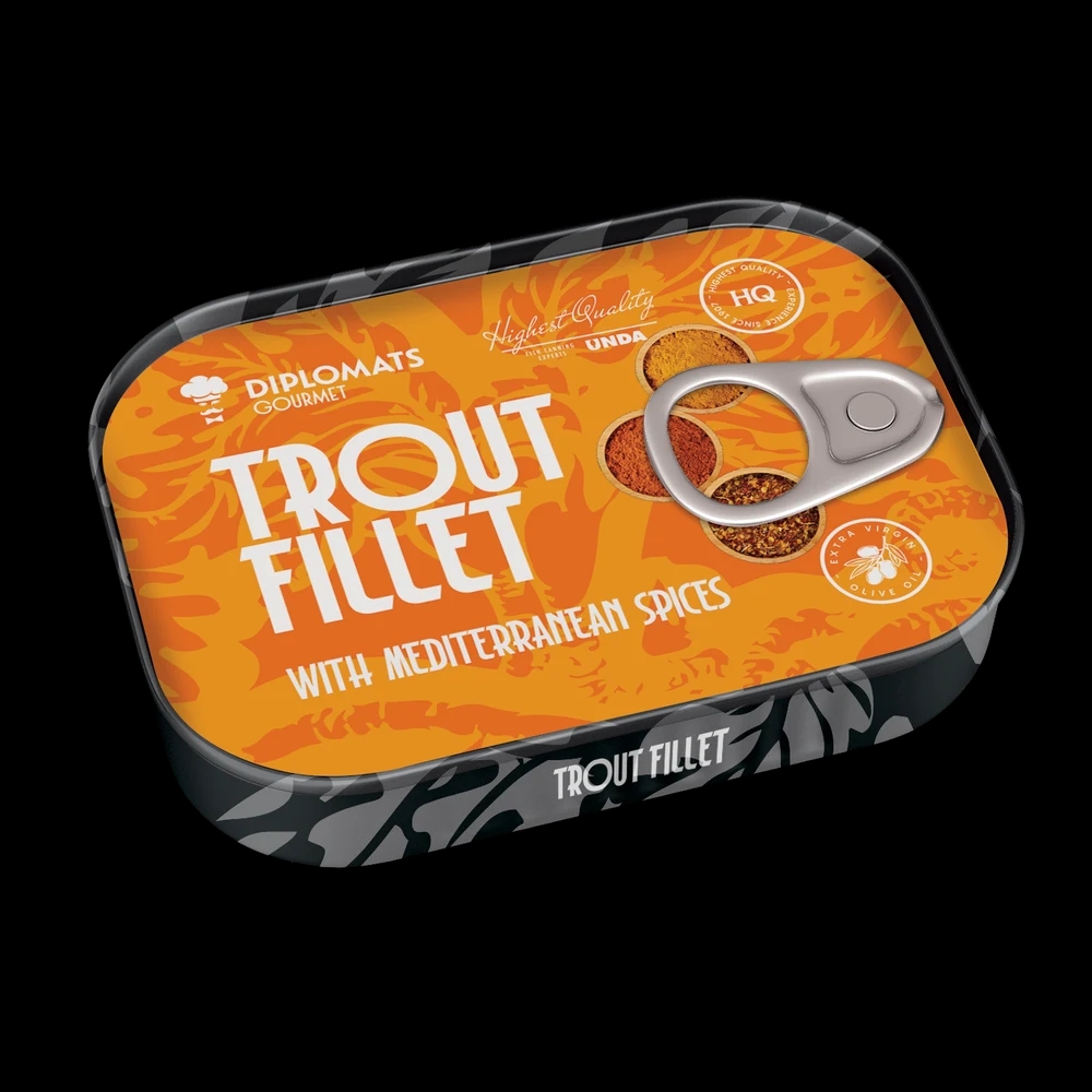 Trout Fillet in Extra Virgin Olive Oil with Mediterranean Spices 100g Diplomats Gourmet