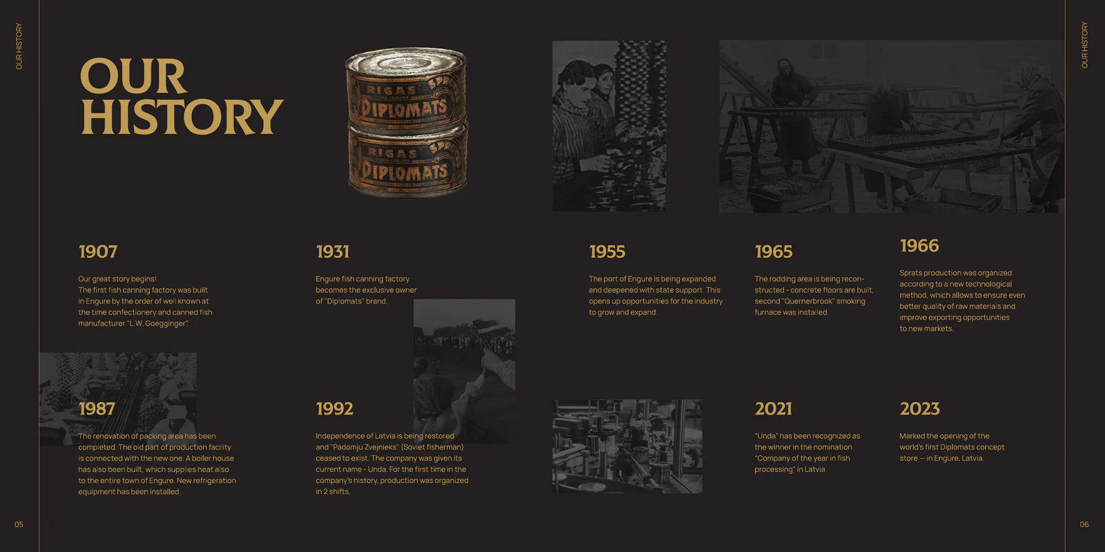 Our history, catalogue pages 5-6