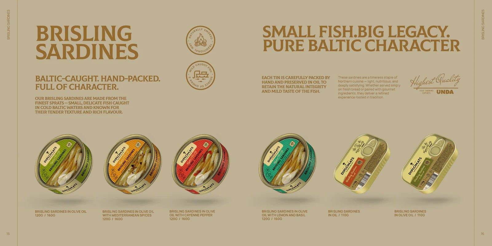 Brisling sardines, catalogue pages 15-16